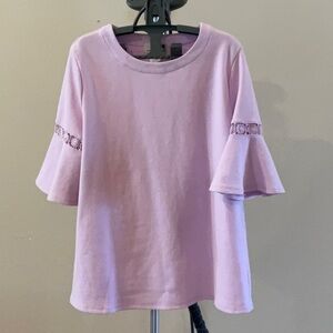 Three-quarter bell sleeve top